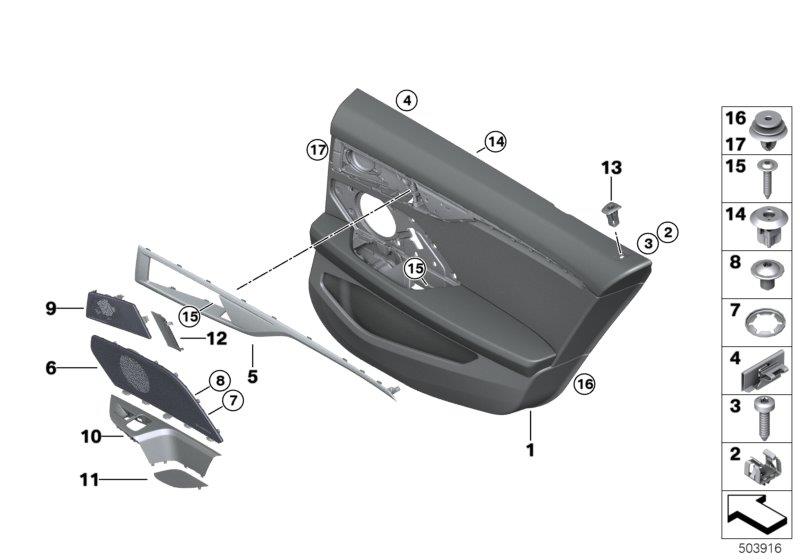 Diagram Door trim, rear for your 1988 BMW M6   