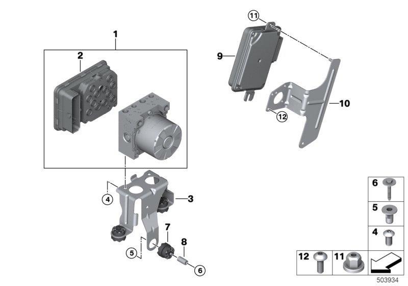 Diagram Hydro unit DSC/control unit/fastening for your BMW