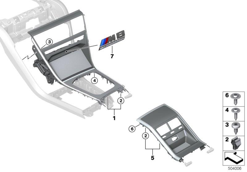 Diagram Decor trims, centre console for your 2007 BMW M6   