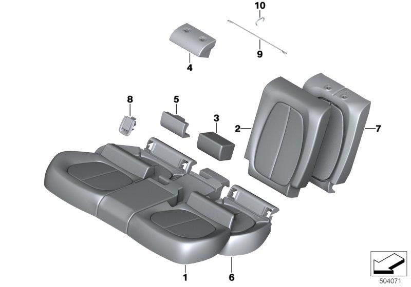 Diagram Seat rear, upholstery & cover base seat for your 2006 BMW M6   