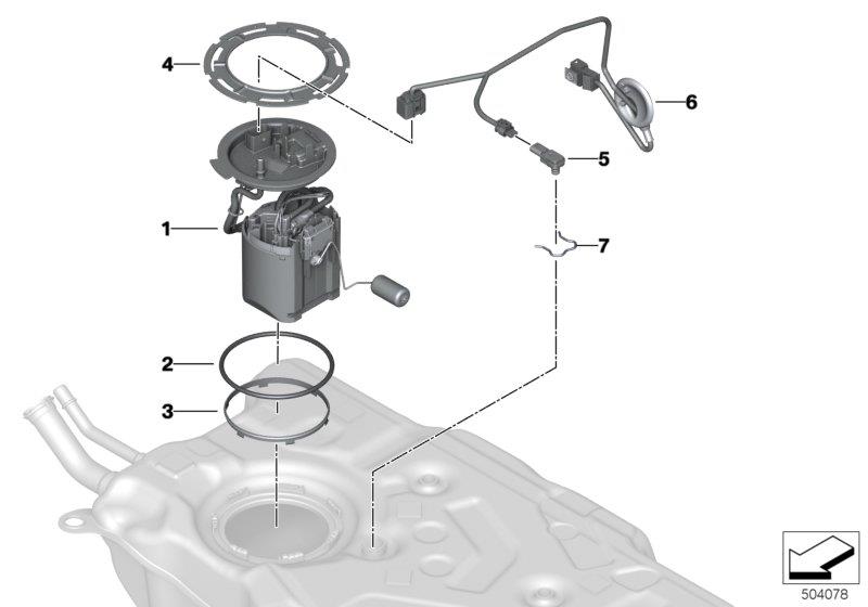 Diagram Fuel pump and fuel level sensor for your 2007 BMW M6   