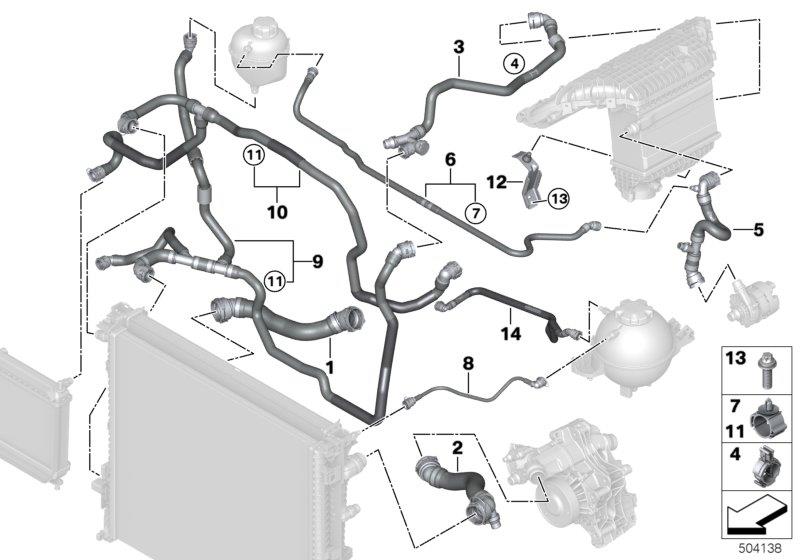 Diagram Cooling system coolant hoses for your 2009 BMW M6   