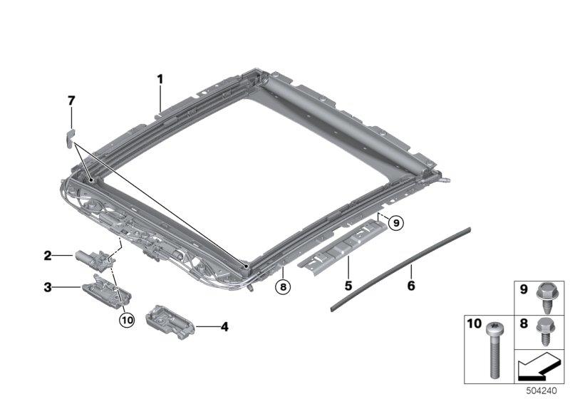 Diagram Electric panoramic roof for your 2020 BMW 530i Sedan  