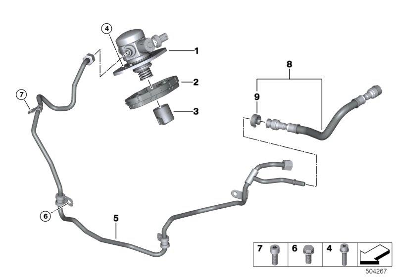 Diagram High-pressure pump/Tubing for your 2017 BMW 750iX   