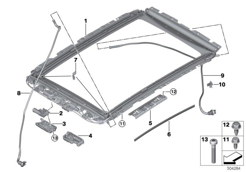 Diagram Electric panoramic roof for your 2014 BMW M6   