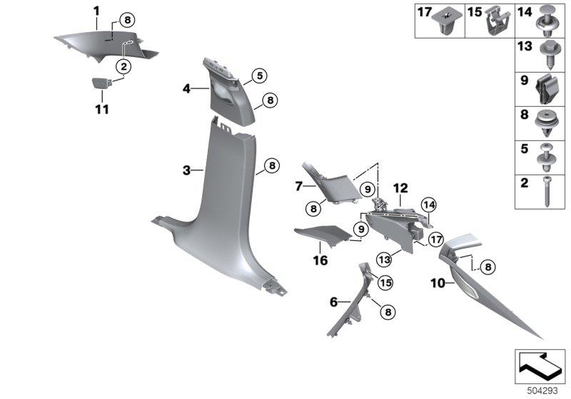 Diagram Trim panel A- / B- / C- / D-Column for your 2016 BMW M6   