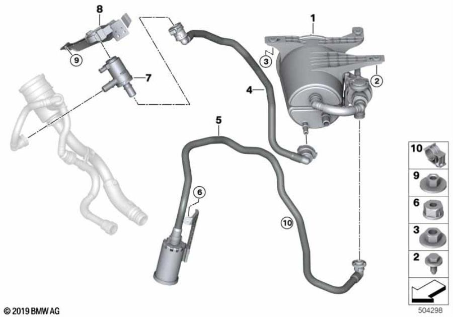 Diagram Activated Charcoal Filter/FUEL VENTILAT for your 2007 BMW M6   