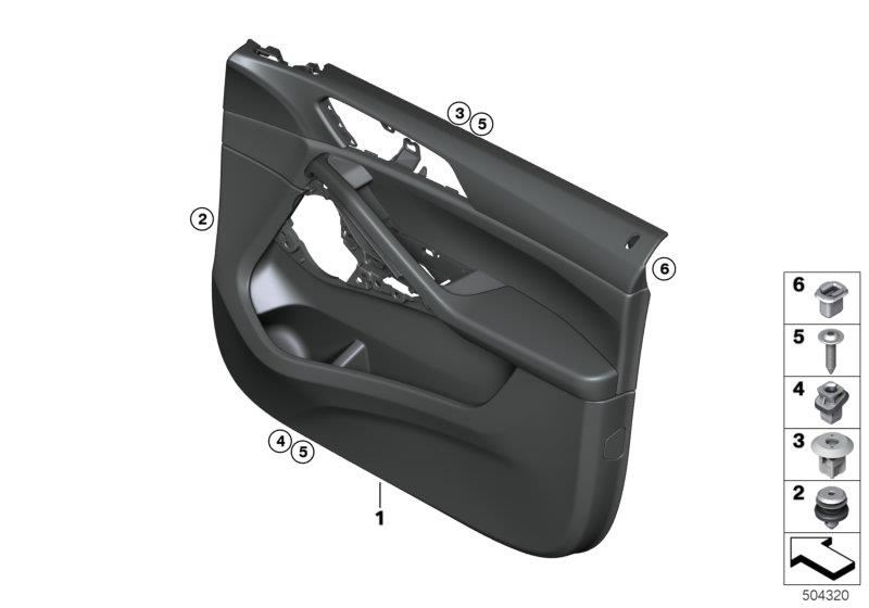 Diagram Door trim panel, front for your 2007 BMW M6   