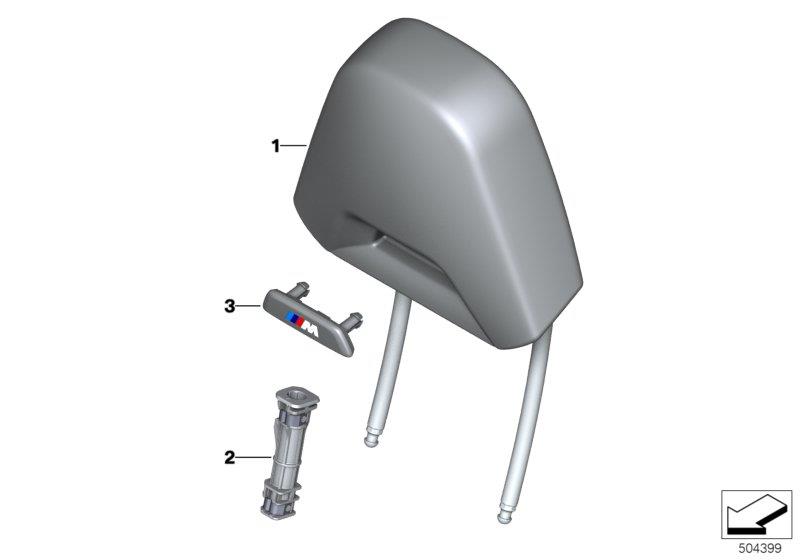 Diagram Front seat headrest, M-Sports seat for your 2012 BMW M6   