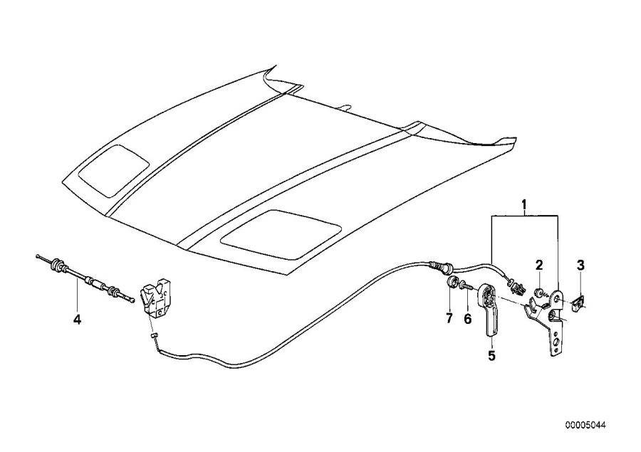 Diagram Engine hood mechanism for your 2015 BMW X5   