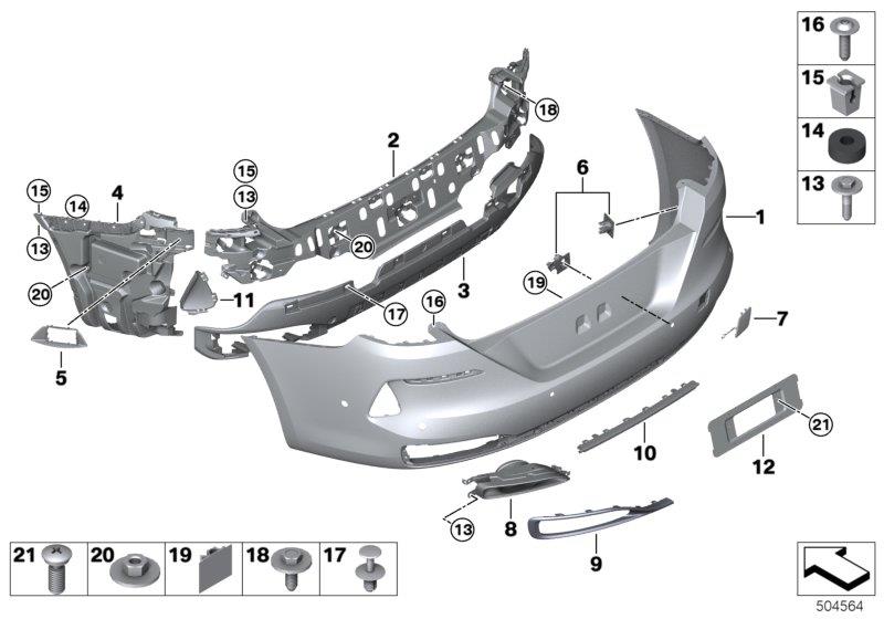 Diagram Trim cover, rear for your 2022 BMW 530e   