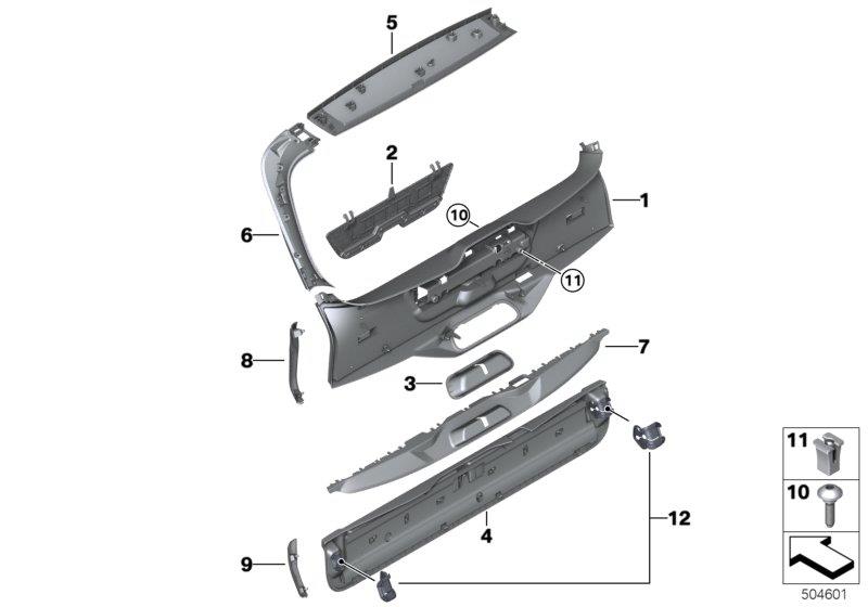 Diagram Trunk lid trim panel for your 1988 BMW M6   