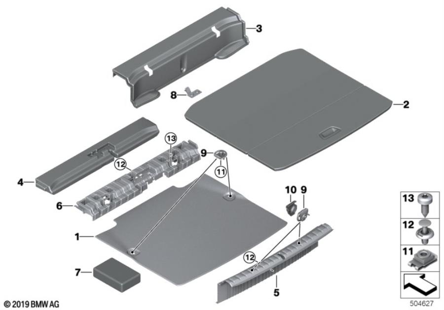 Diagram Trim panel, trunk floor for your 2023 BMW 228iX   