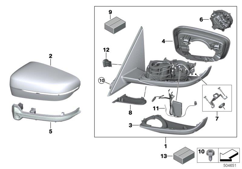 Diagram Exterior mirror (S760A) for your 1988 BMW M5   