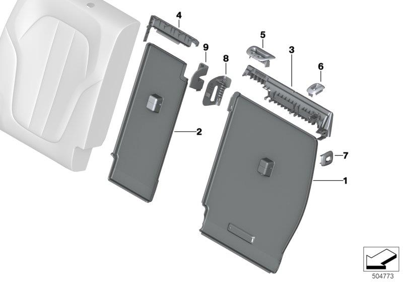 Diagram Seat, rear, backrest trim covers for your 2012 BMW M6   