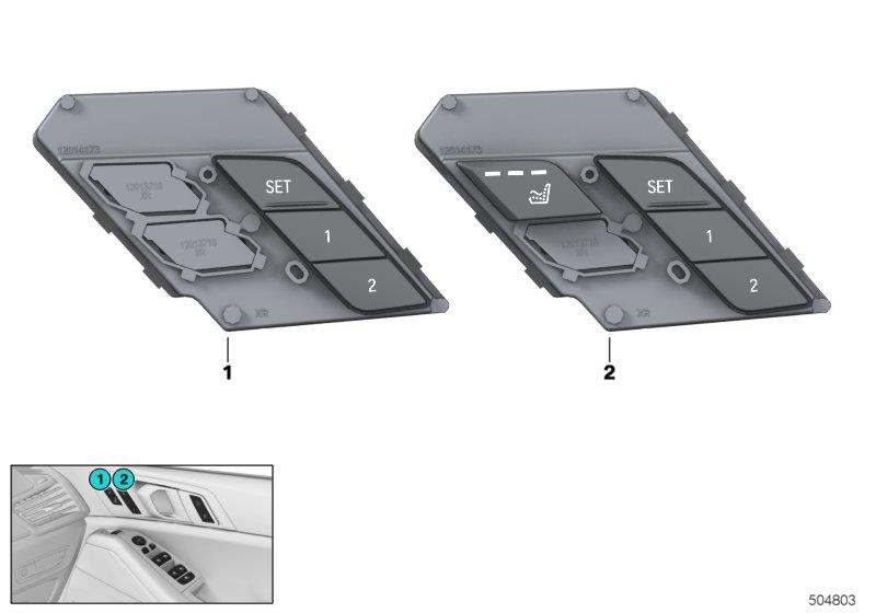 Diagram Ctrl.unit seat function, front passenger for your BMW