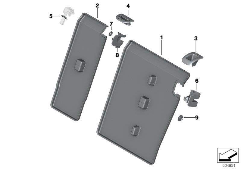 Diagram Seat, rear, backrest trim covers for your 2006 BMW M6   