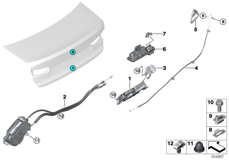 Diagram Tailgate closing system for your 2019 BMW 330i   