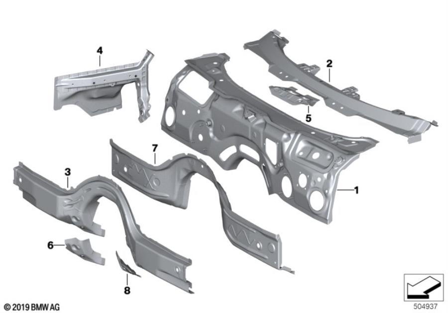 Diagram Splash wall parts for your 2016 BMW M6   