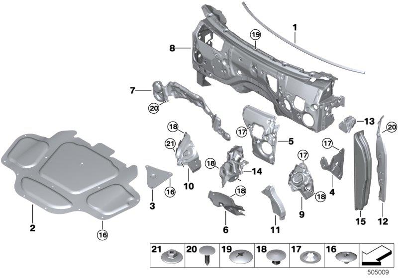 Diagram Sound insulating front for your BMW