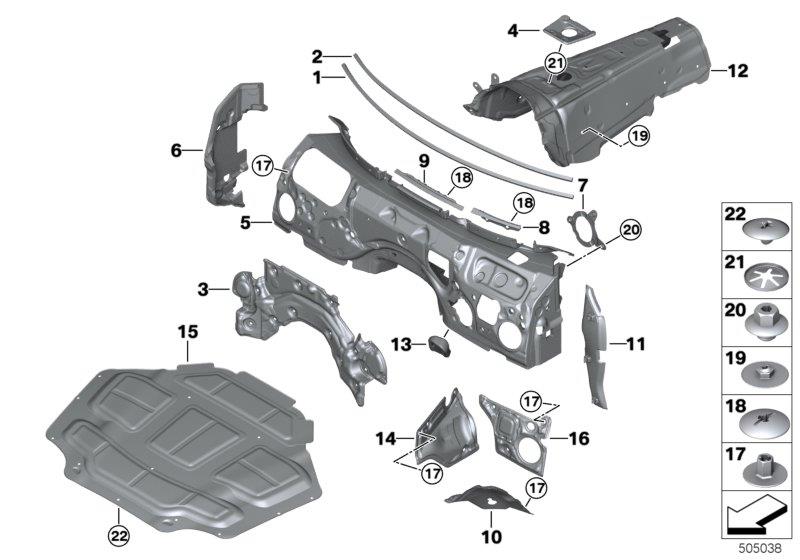 Diagram Sound insulating front for your BMW