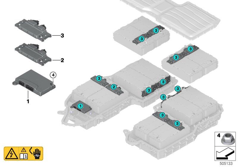 Diagram High-voltage battery control units for your BMW