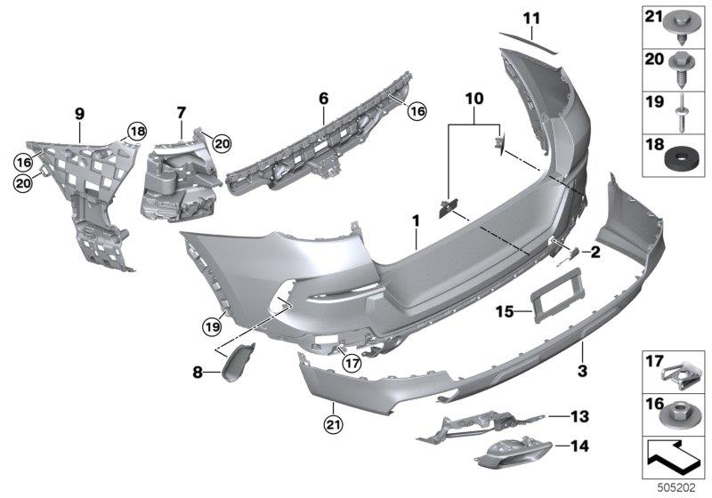 Diagram Trim cover, rear for your 2019 BMW M3   