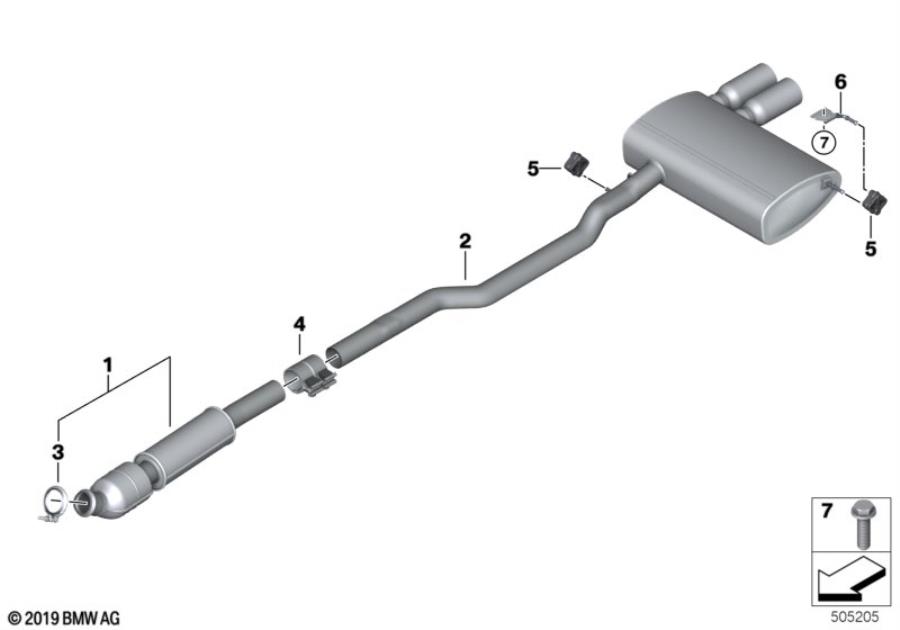 Diagram Exhaust system, rear for your MINI