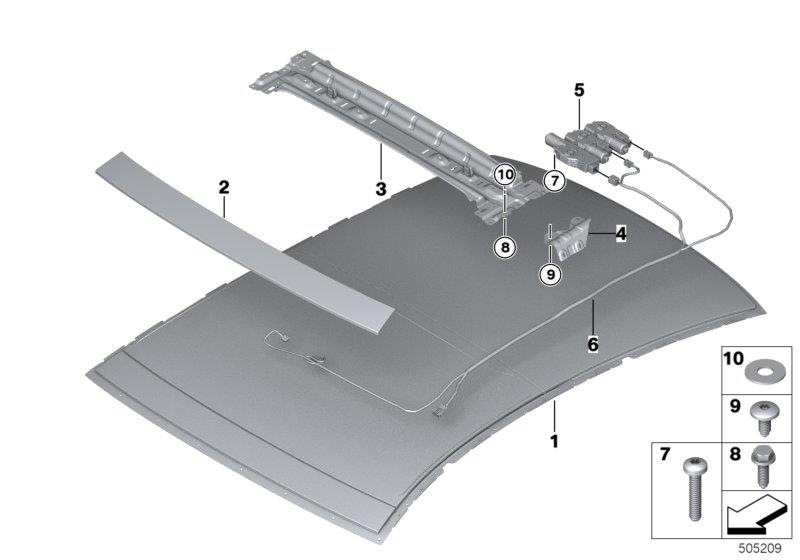 Diagram Electric panoramic roof for your 2014 BMW M6   