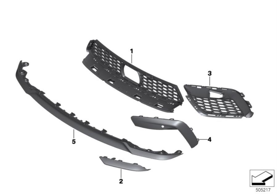 Diagram M trim decor elements, front for your BMW