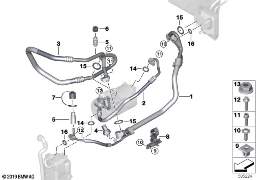 Diagram Coolant lines for your BMW X3  