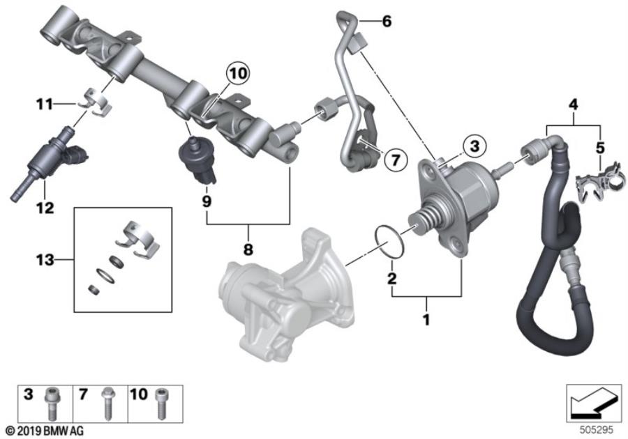 Diagram High-pressure pump/lines/injector for your MINI John Cooper Works  