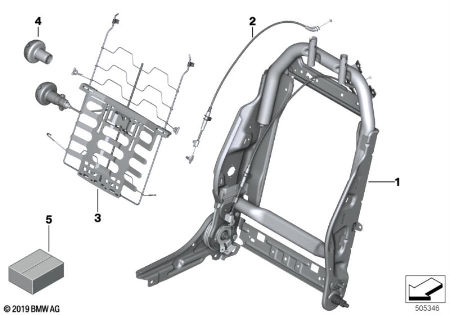 Diagram Seat, front, backrest frame for your MINI