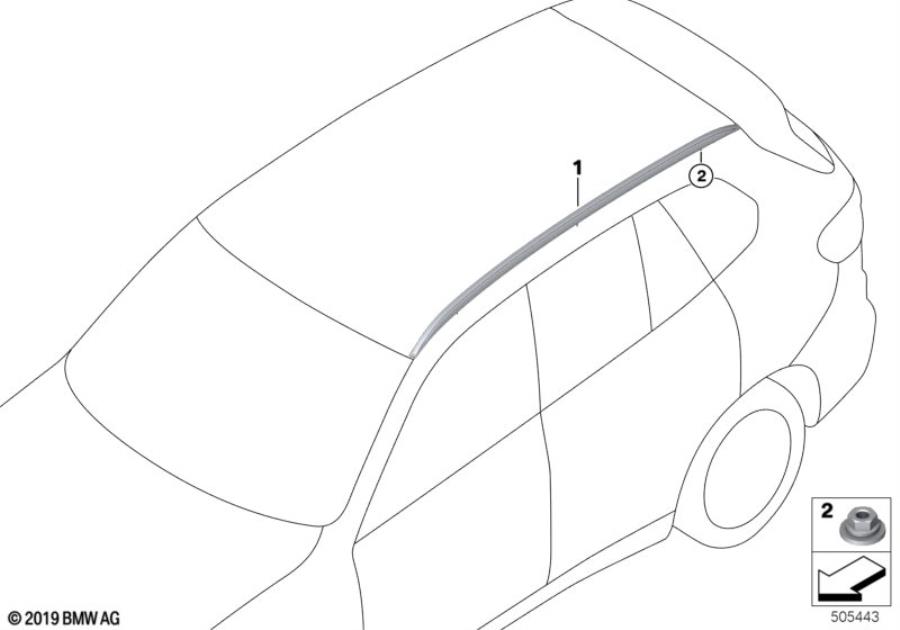 Diagram Retrofit, roof rail for your 2016 BMW X4   