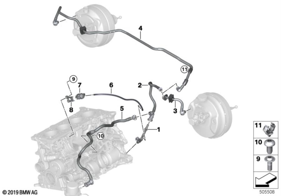 Diagram Vacuum line for brake booster for your 2014 BMW M6   