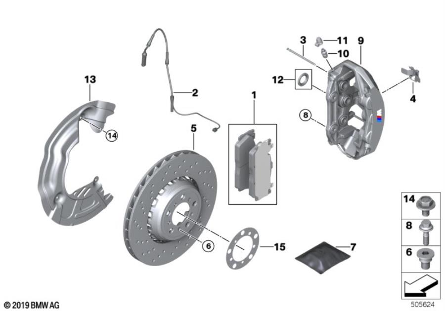 Diagram Front brake pad wear sensor for your BMW