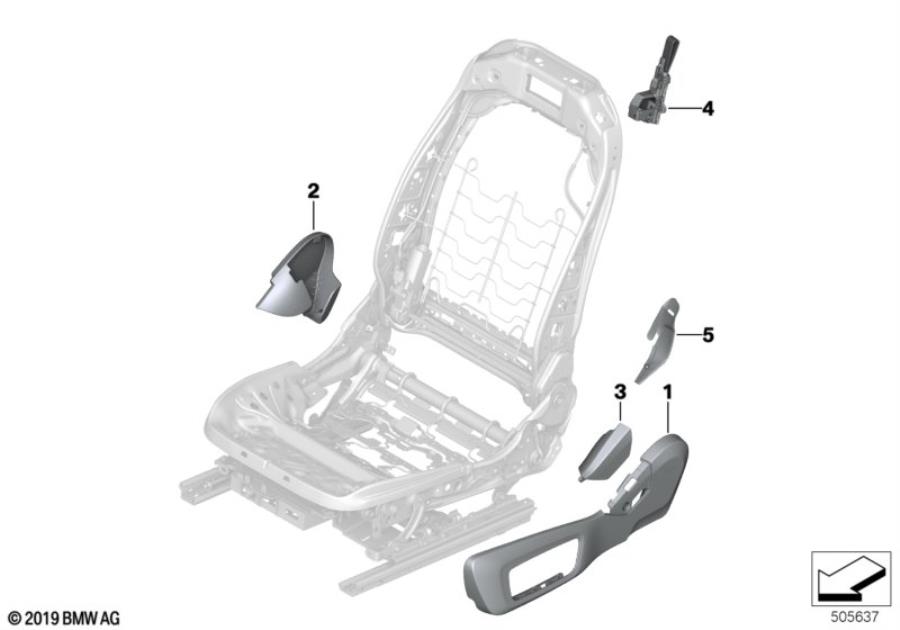 Diagram Individual seat cover panels, front for your 2006 BMW M6   