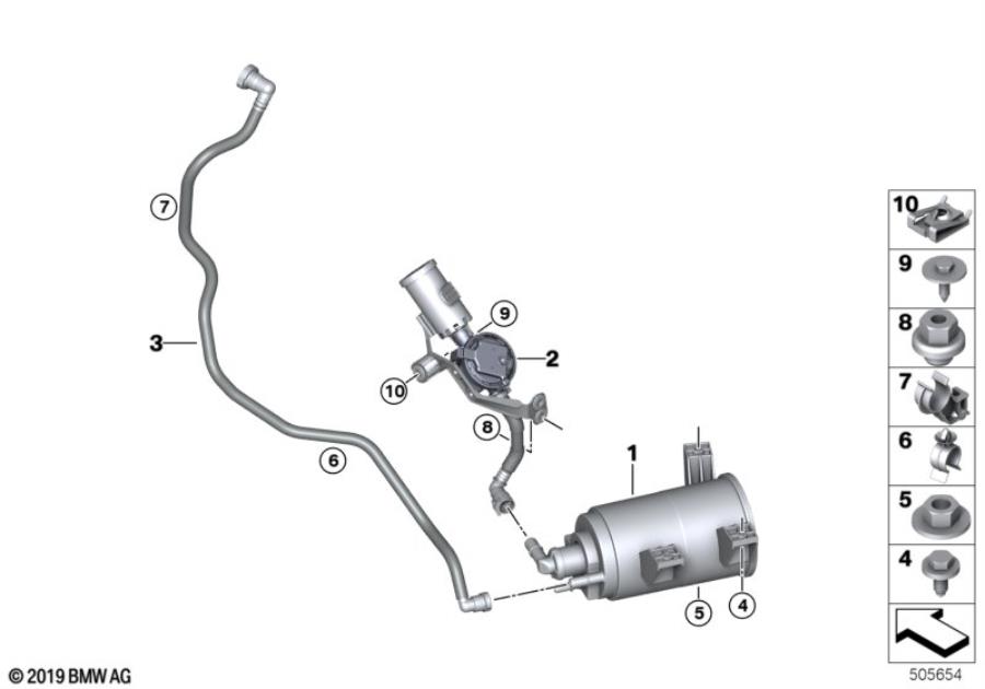 Diagram Activated Charcoal Filter/FUEL VENTILAT for your BMW