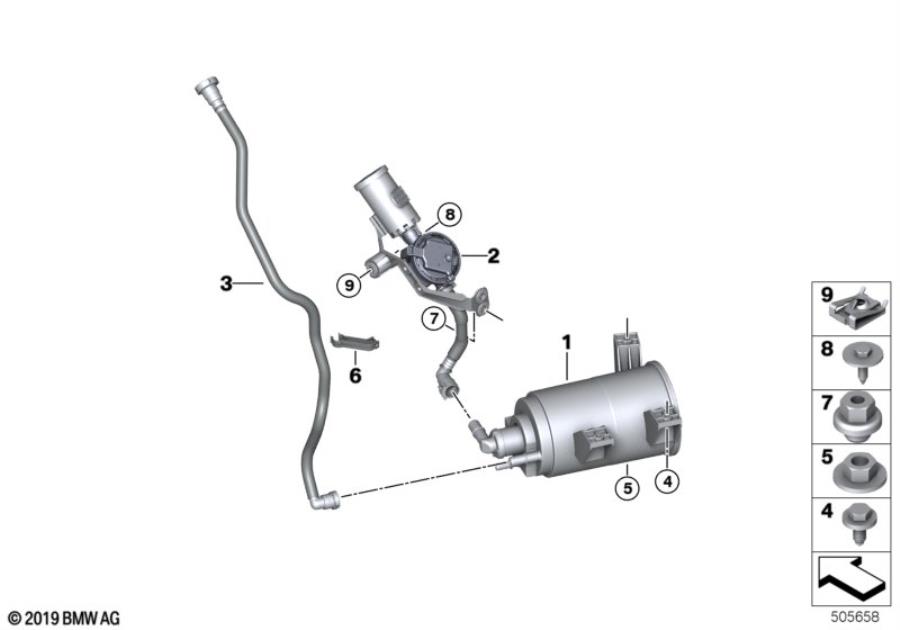 Diagram Activated Charcoal Filter/FUEL VENTILAT for your 2023 BMW i4  eDrive40 