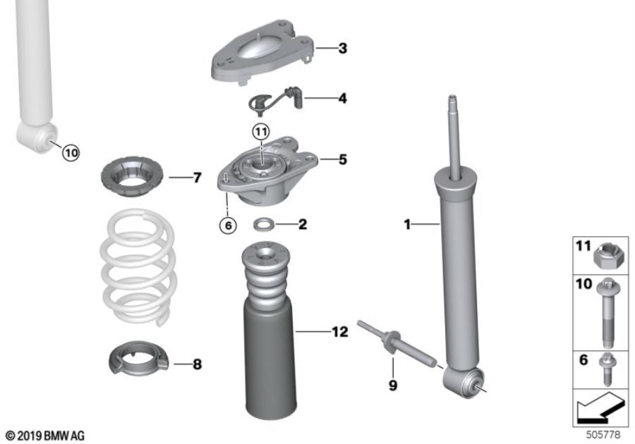 Diagram Spring strut rear / VDC for your BMW