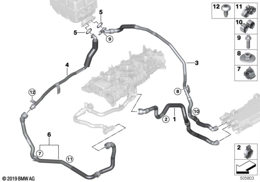 Diagram Cooling circuit, e-motor electronics for your 2010 BMW M6   