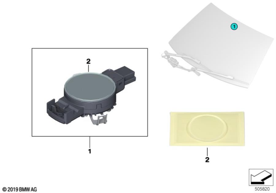 Diagram Rain/light/solar and condensation sensor for your BMW