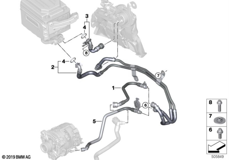 Diagram Coolant circuit, high-voltage system for your 2010 BMW M6   