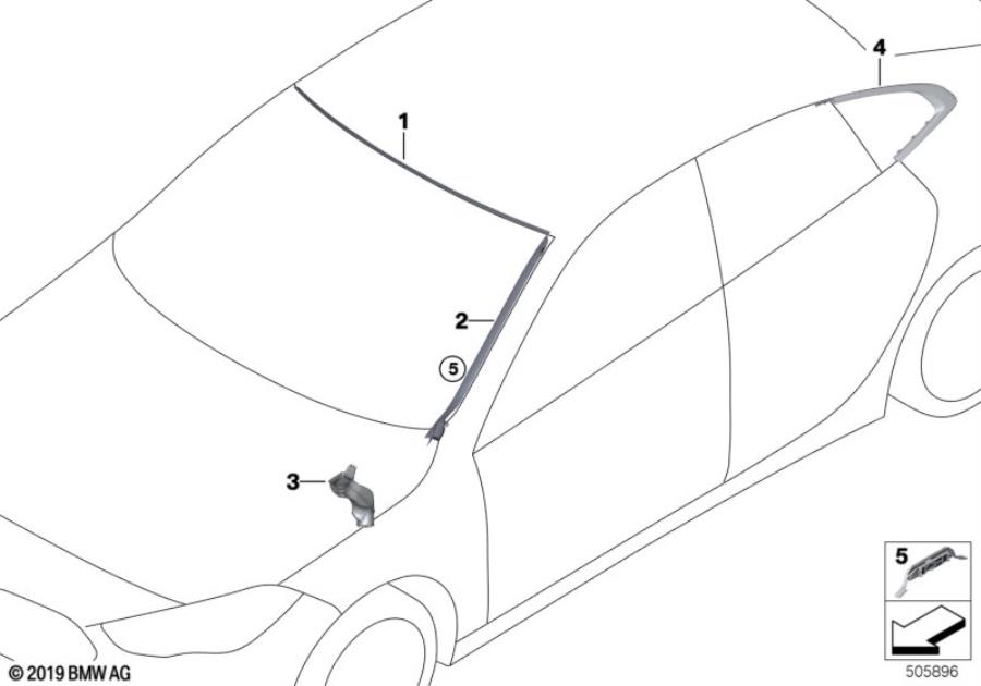 Diagram Window mounting parts for your BMW