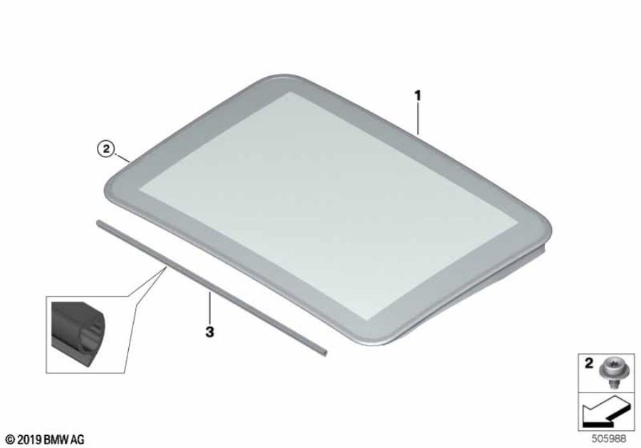 Diagram Sliding lifting roof-glasscover for your 2008 BMW M6   