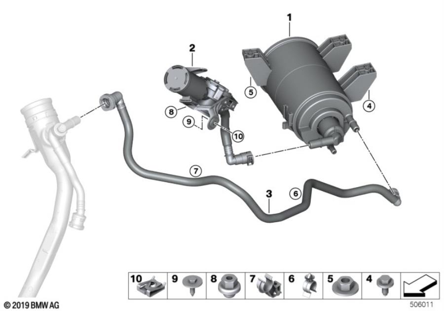 Diagram Activated Charcoal Filter/FUEL VENTILAT for your BMW