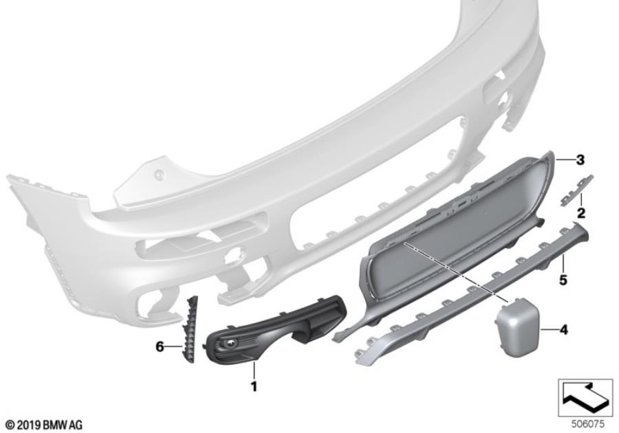 Diagram Aerokit, trim panel decor elements, rear for your MINI