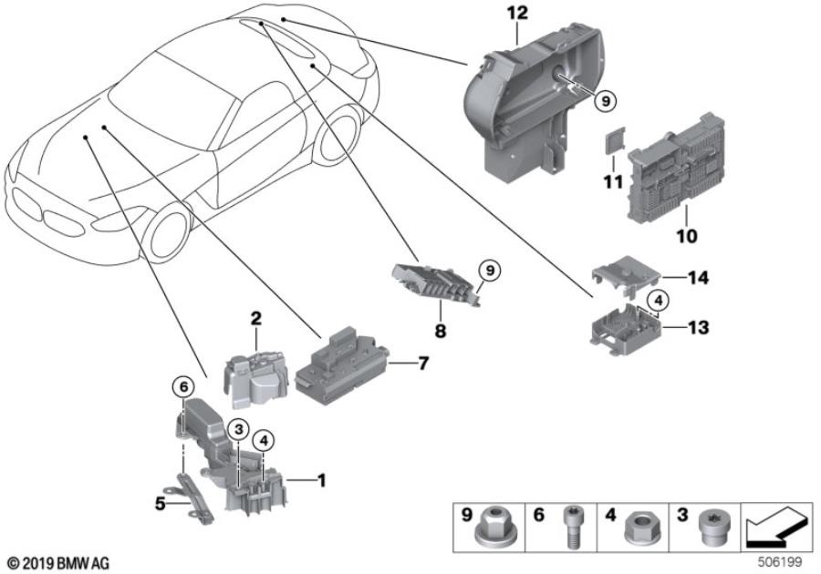 Diagram Power distribution box / B+ distributor for your BMW M6  