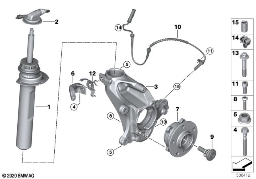 Diagram Strut front VDC / mounting parts for your MINI