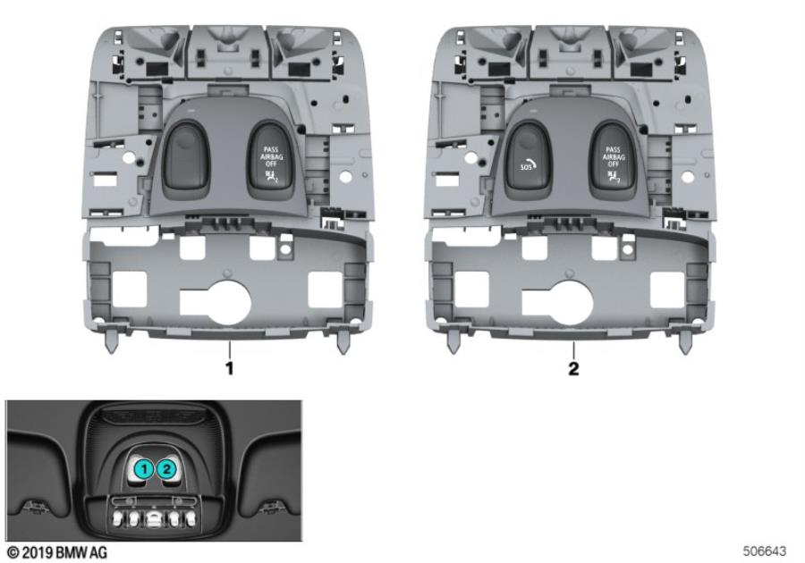 Diagram Switch, roof function center for your MINI